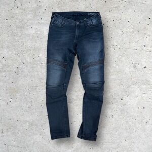 Dark Blue Moto-Style Women's Jeans